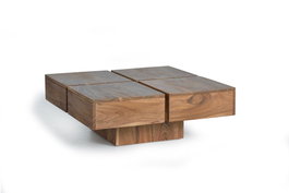 Giner y Colomer Mesa Centro Madera Acacia Natural 80x80 cm